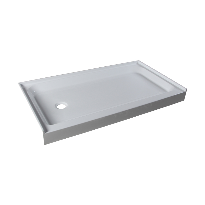 Alcyoneus White Acrylic Rectangle Left/Right Drain Three Tile Flange Shower Tray/Base