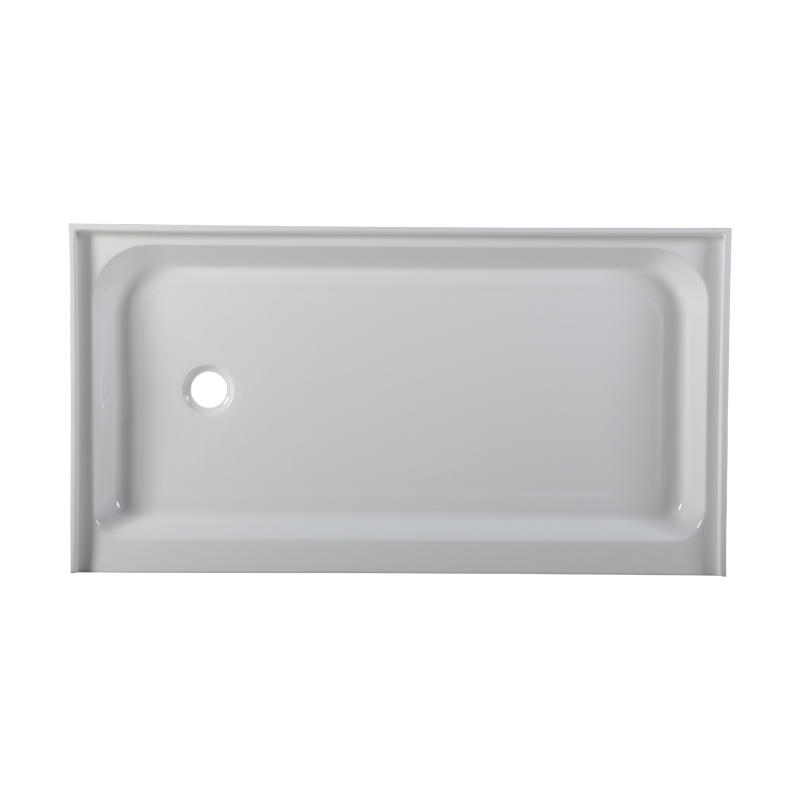 Alcyoneus White Acrylic Rectangle Left/Right Drain Three Tile Flange Shower Tray/Base