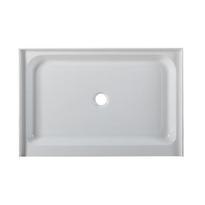Nereids White Acrylic Rectangle Center Drain Three Tile Flanges Shower Tray/Base