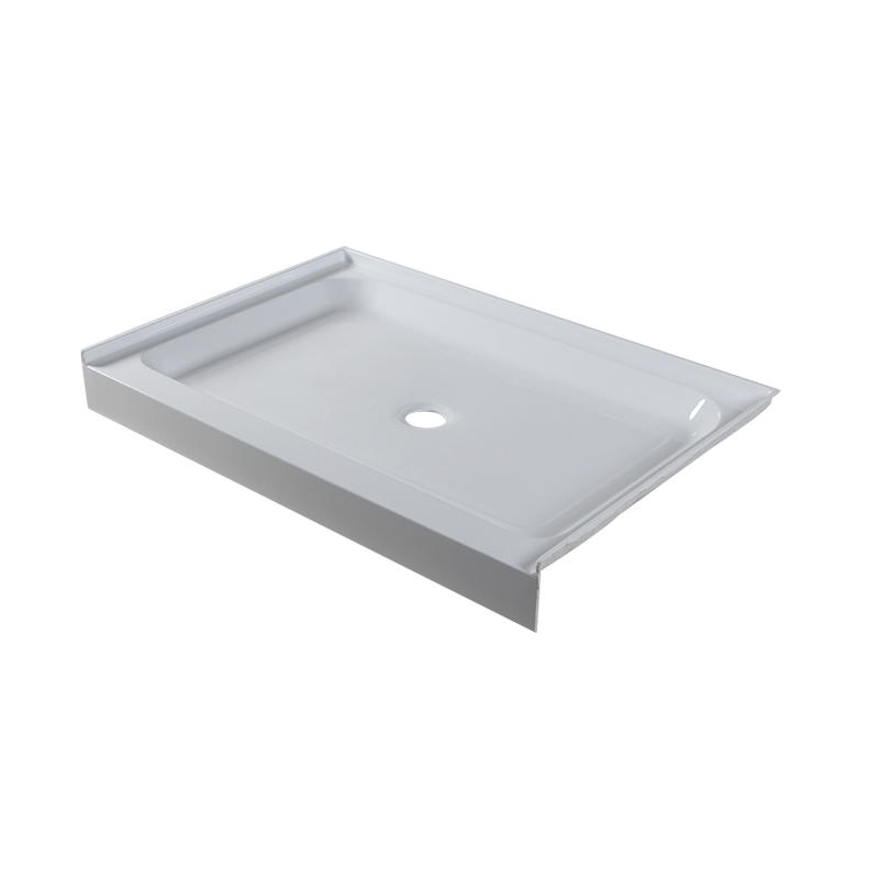 Nereids White Acrylic Rectangle Center Drain Three Tile Flanges Shower Tray/Base