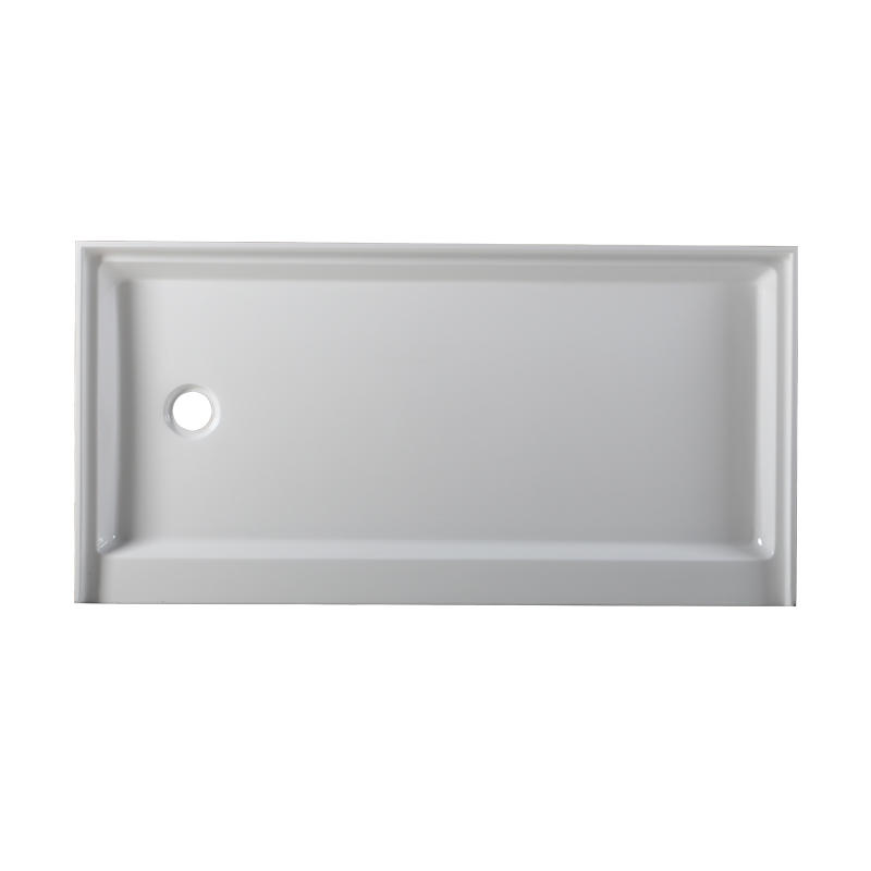 Minos White Acrylic Rectangle Left/Right Drain Three Tile Flanges Shower Tray/Base