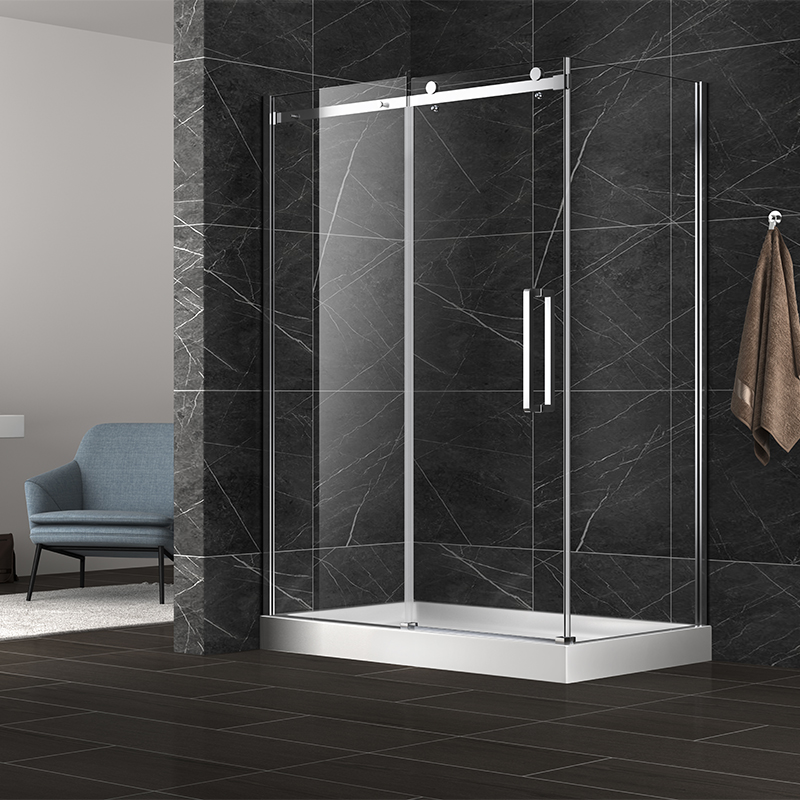 Atropos Polishing 8/10mm Frame One Glass Sliding/Bypass 304ss Shower Room