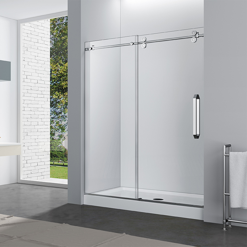 Pan Polish 8/10mm Frame One Glass Sliding/Bypass 304ss Shower Door