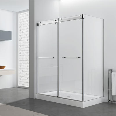 Helios Polish 8mm/10mm Frame Two Glass Sliding/Bypass 304ss Shower Room