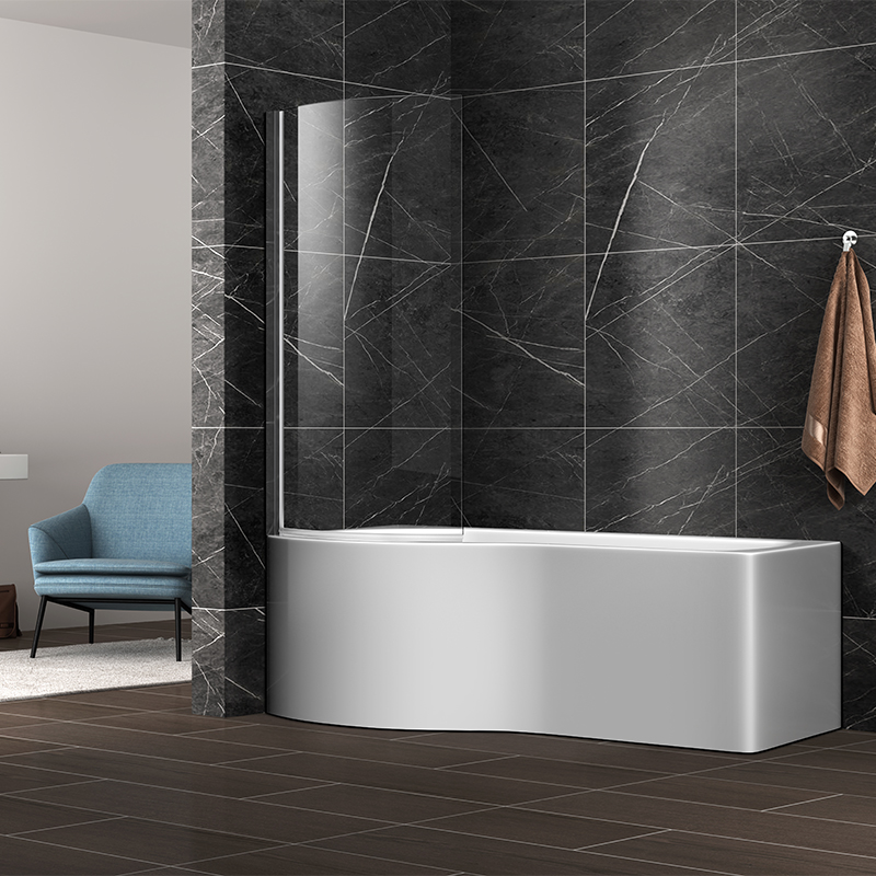 Mnemosyne Chrome 6/8mm Frameless Walk In Aluminium Alloy Shower Door