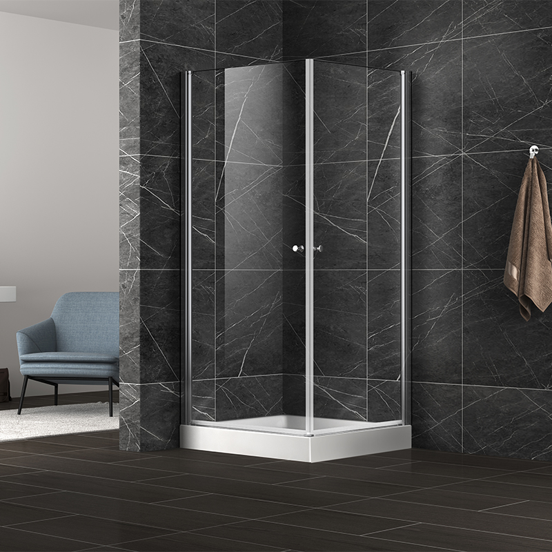 Thea Chrome 6/8mm Frameless Two Glass Hinged Aluminium Alloy Shower Room