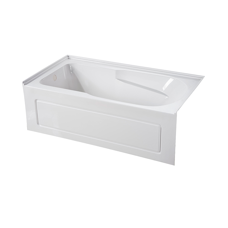 Endymion White Acrylic Rectangle End Drain Aclove/Skirt Bathtub